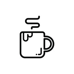 Coffee cup vector thin line icon