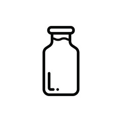 Milk bottle thin line icon