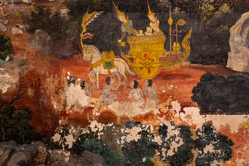 Ancient murals in Thai temples