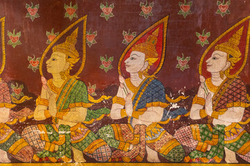 Ancient murals in Thai temples