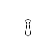 tie icon isolated on white background. Silhouette of man's necktie.