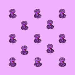 Pastel purple worm snake background, purple worm snake cartoon illustration.