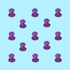 Pastel purple worm snake background, purple worm snake cartoon illustration.