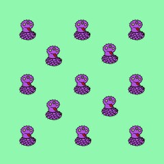 Pastel purple worm snake background, purple worm snake cartoon illustration.