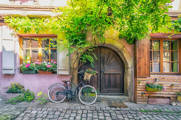 Fototapeta na wymiar Eguisheim village in the Alsace province, France