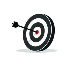 Abstract goals. Targets for archery sports or business marketing goals. target focus label on white background