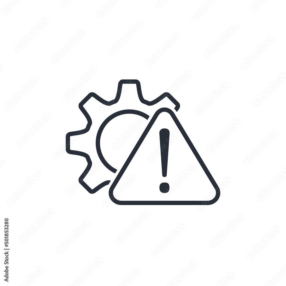 Poster process disruption. vector linear icon isolated on white background