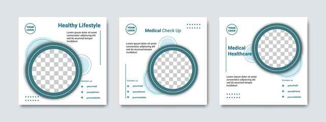 Modern and simple social media post templates. Suitable for health webinars, health poster, business webinar, online classes and other online seminars.