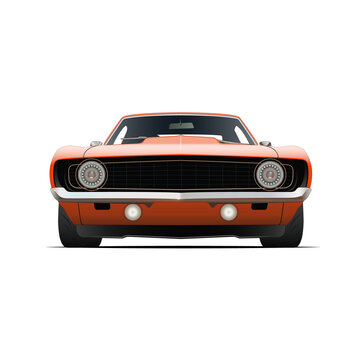 Orange Muscle Car