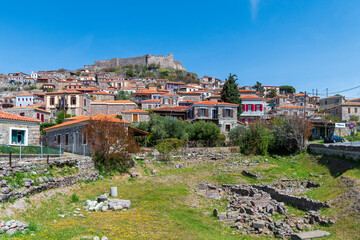 Fototapeta na wymiar Molivos Castle in Lesvos Island of Greece