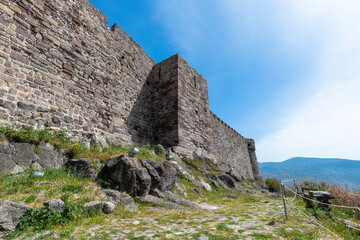 Molivos Castle in Lesvos Island of Greece