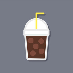 Coffee cup with cap, icon, Vector, Illustration.