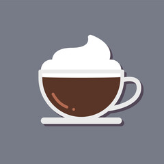 Coffee mocha or cappuccino, icon, Vector, Illustration.