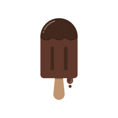 Popsicle dark chocolate flavoured, icon, Vector, Illustration.
