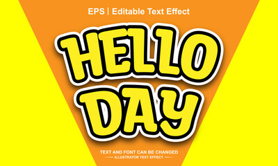 Hello day editable text effect