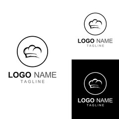 Chef hat logo for restaurant, cafe and online food delivery. Logo with vector illustration design template.