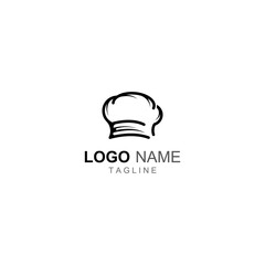 Chef hat logo for restaurant, cafe and online food delivery. Logo with vector illustration design template.