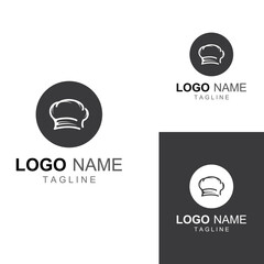 Chef hat logo for restaurant, cafe and online food delivery. Logo with vector illustration design template.