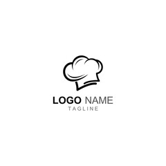 Chef hat logo for restaurant, cafe and online food delivery. Logo with vector illustration design template.