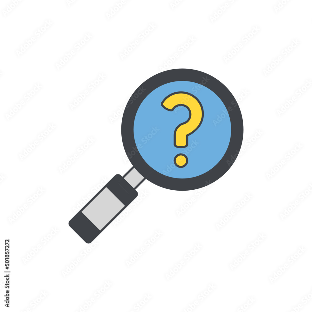Poster find problem, search problem icon in color, isolated on white background