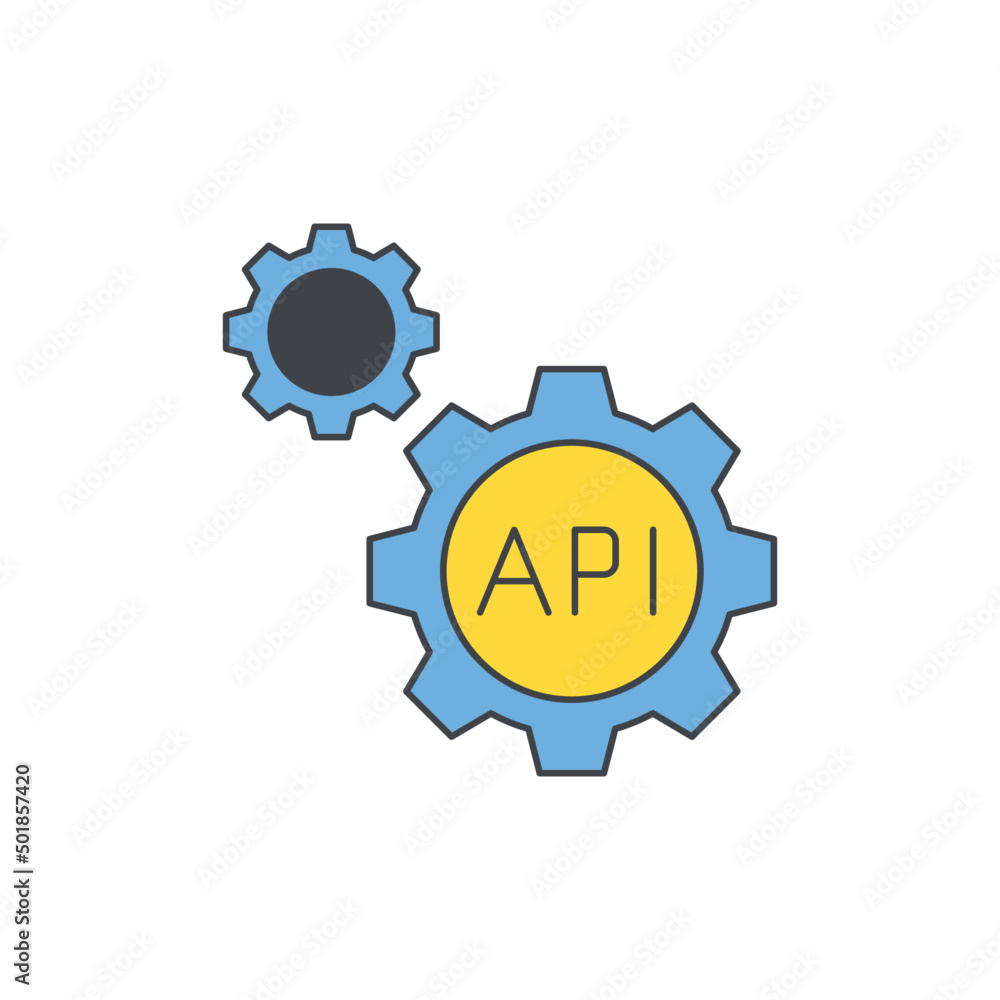 Poster api application icon in color, isolated on white background