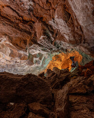 cave with colourful rocks