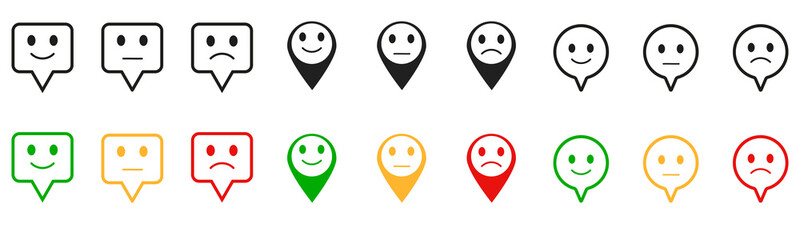 Obraz premium Emoji icons. Colored smileys on a white background. Set smiley emotions. Vector illustration eps10