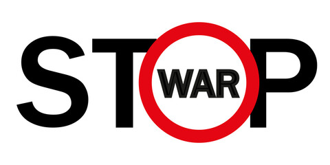 Stop the war and not the war. Vector illustration on a white background. eps10