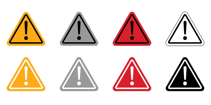 Set of icons. Warning sign, danger sign, attention sign. Illustration vector eps10