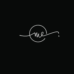 Me Initial Handwriting Logo Vector