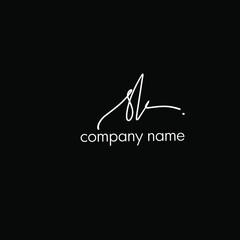 Sk Initial Handwriting Logo Vector