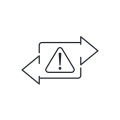 Distribution of danger. Negative impact. Vector linear icon isolated on white background