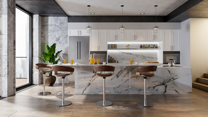 quartz and marble kitchen counters