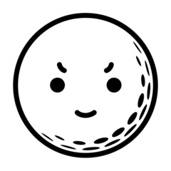 It is an illustration of a smiling face of a golf ball.