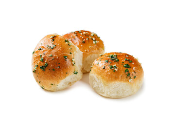 Fresh baked Homemade Garlic Butter Buns. isolated on white background