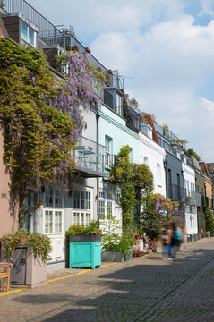 Typical colorful London houses in a row