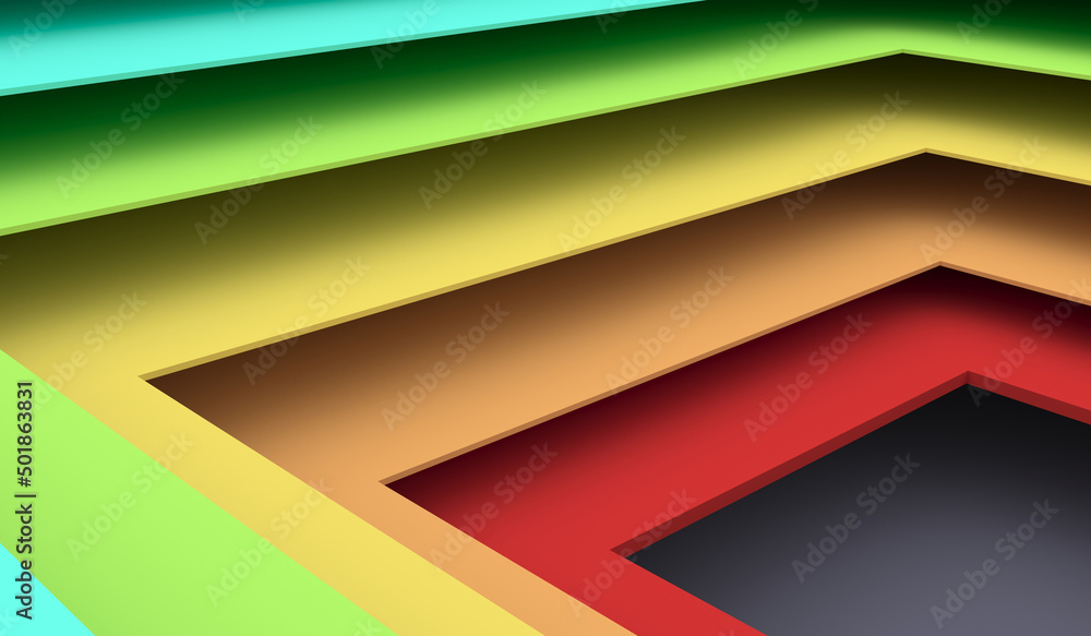 Poster rectangular holes at different levels. geometric backgroun