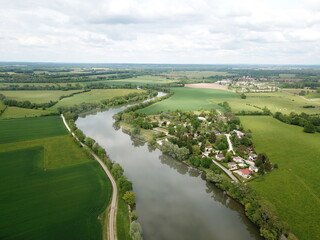 A view of Burgundy and the Saône river from Pontailler-sur-Saône. 