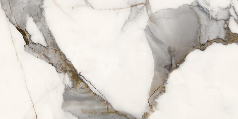Blanco tranco marble stone background dark golden-grey streaks. white marble glazy and smooth surface. polishing white marble stone that is used to wall tile claddings, flooring, wainscot, vanity. © Kbra