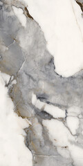 Blanco tranco marble stone background dark golden-grey streaks. white marble glazy and smooth surface. polishing white marble stone that is used to wall tile claddings, flooring, wainscot, vanity. © Kbra