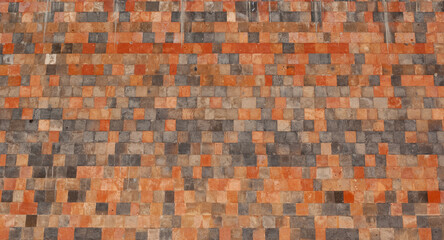 Orange vintage stone wall