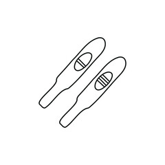 Pregnancy test flat icon. Positive and negative. Gynecology and obstetrics. Urine stick. 