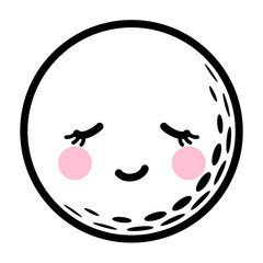 It is an illustration of a happy smile of a golf ball.