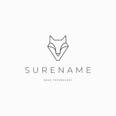 Wolf and fox technology abstract logo design inspiration custom logo design vector