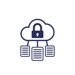 document protection in cloud icon on white
