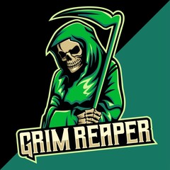 grim reaper esport logo mascot design - obrazy, fototapety, plakaty