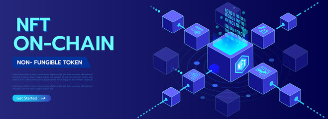 nft onchains 3D Vector illustration