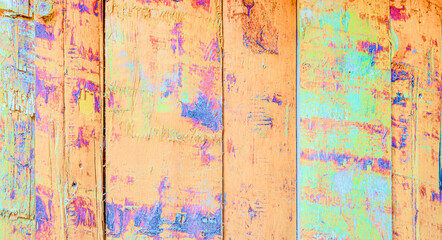 colorful painted wood background, copy space for text, 
