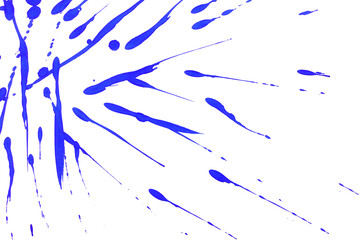 Fototapeta premium Blue watercolor or ink textures splashes and streaks on white background,Abstract watercolor,Abstract ink 
