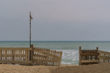 Fenced area on Badalona Beach